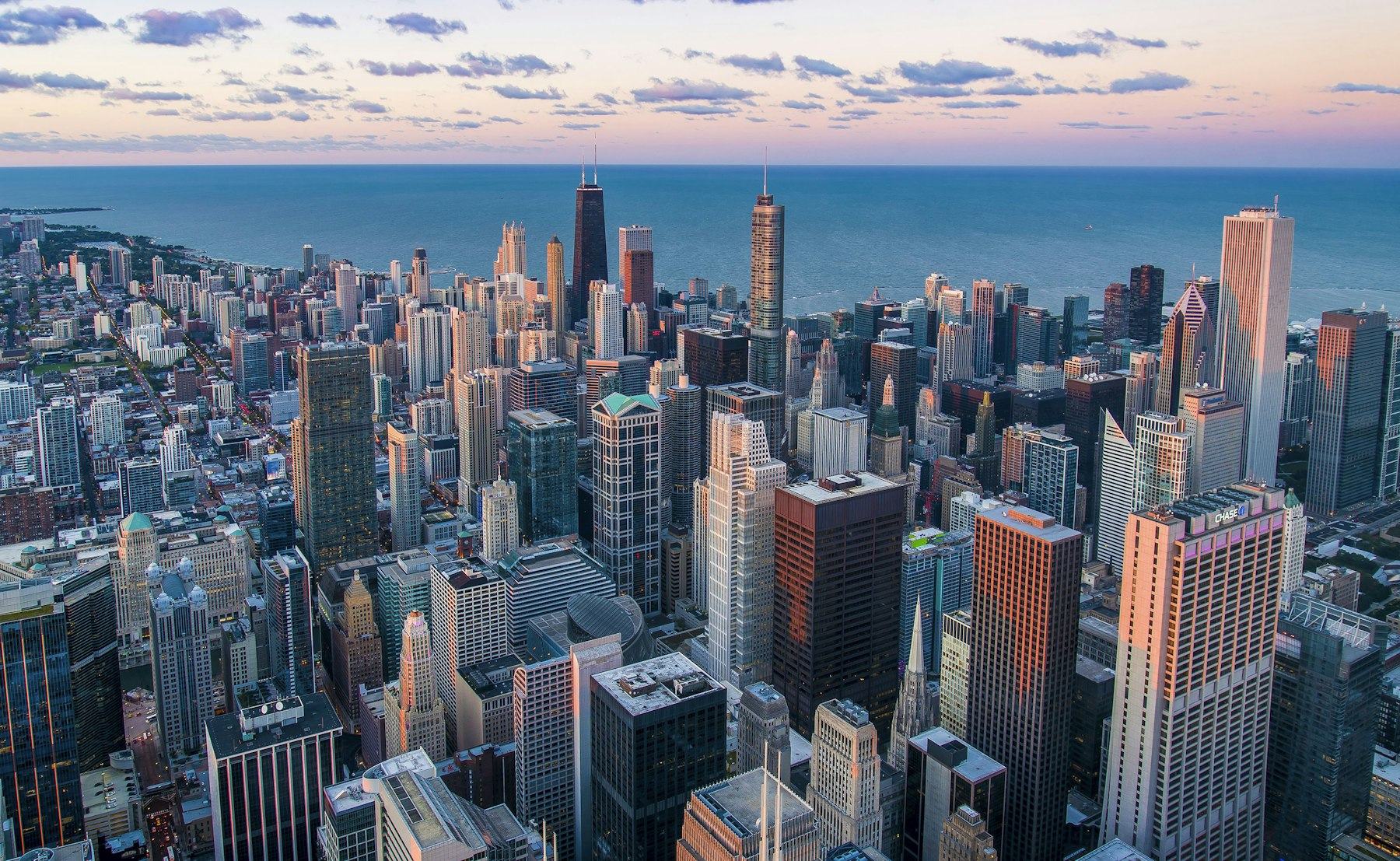 City fabric at golden hour
